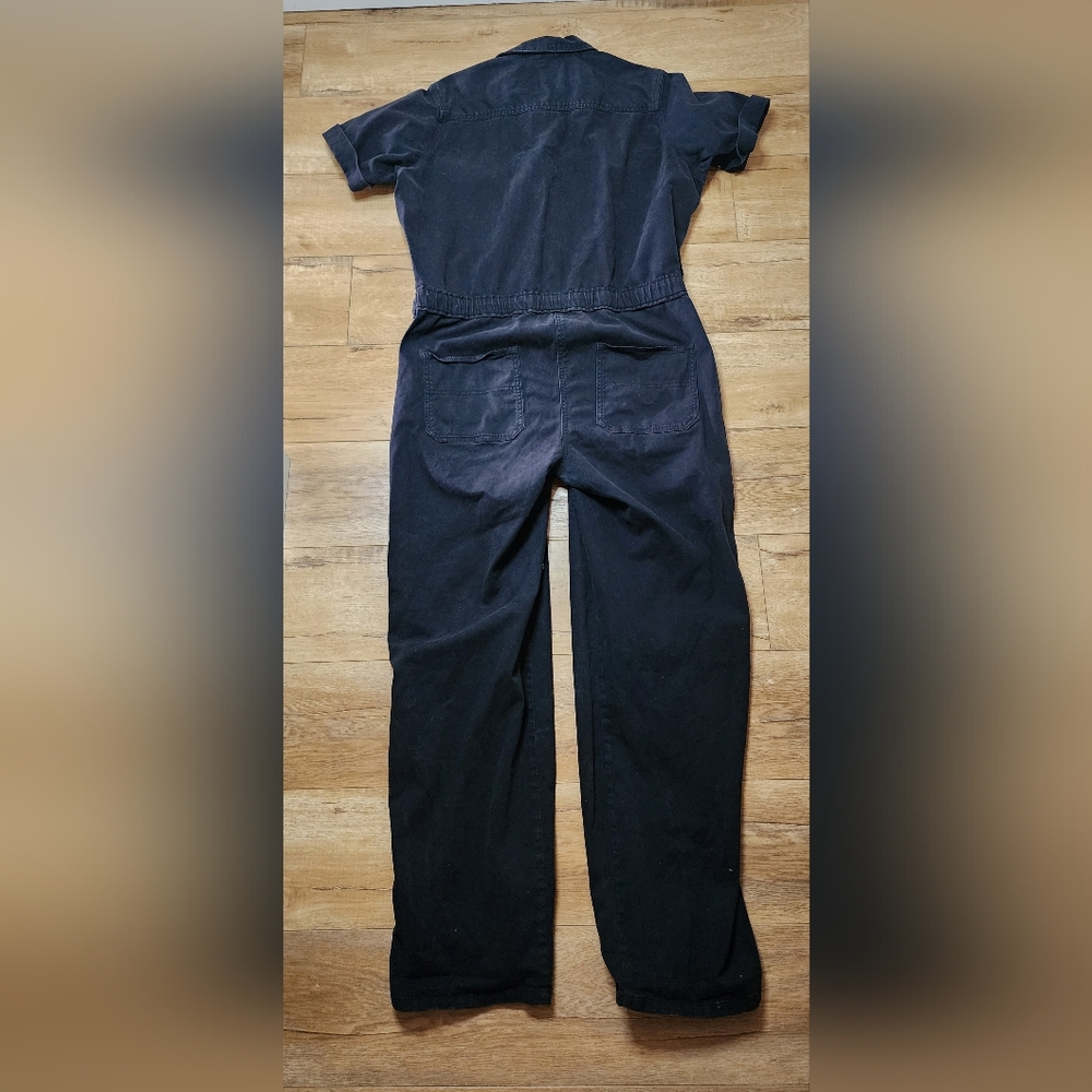Wildfang x BP Womens M The Essential Coverall Black Denim Jumpsuit Short Sleeve - Picture 8 of 10